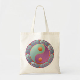 Bolso De Tela Yin Yang Medallion Violet Turquoise