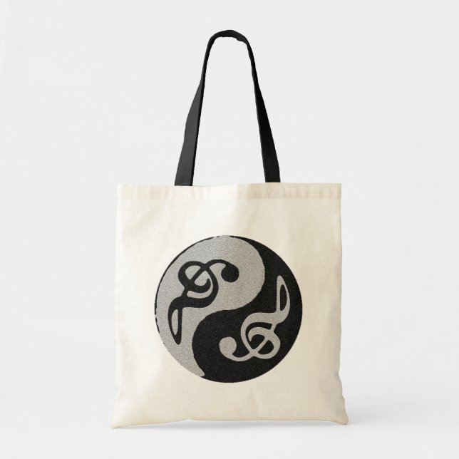 Bolso De Tela yin yang music clave note (Frente)