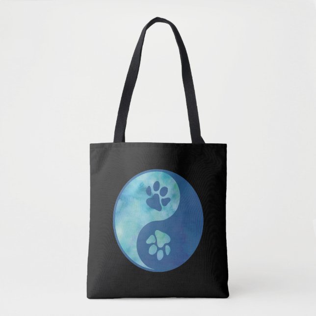 Bolso De Tela Yin Yang Paw Blue (Anverso)