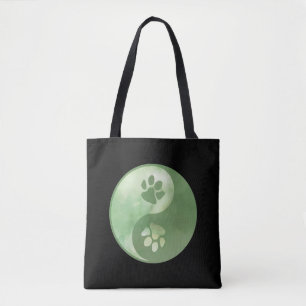 Bolso De Tela Yin Yang Paw Green
