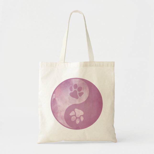 Bolso De Tela Yin Yang Paw Pink (Frente)