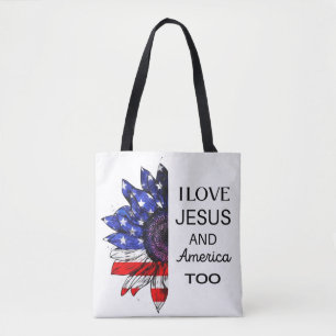 Bolso De Tela Yo amo a Jesús y a Estados Unidos también