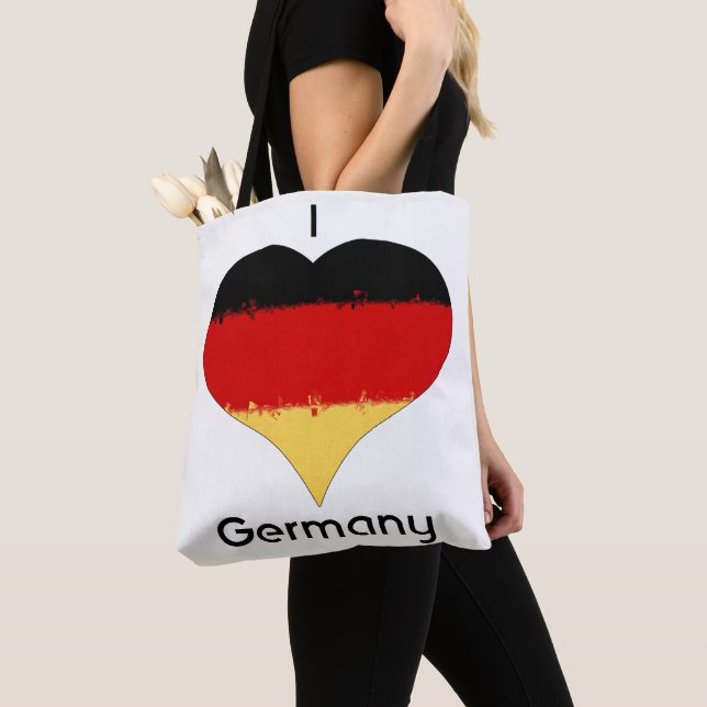 Bolso De Tela Yo corazón Alemania Bandera Alemana (Detalle)