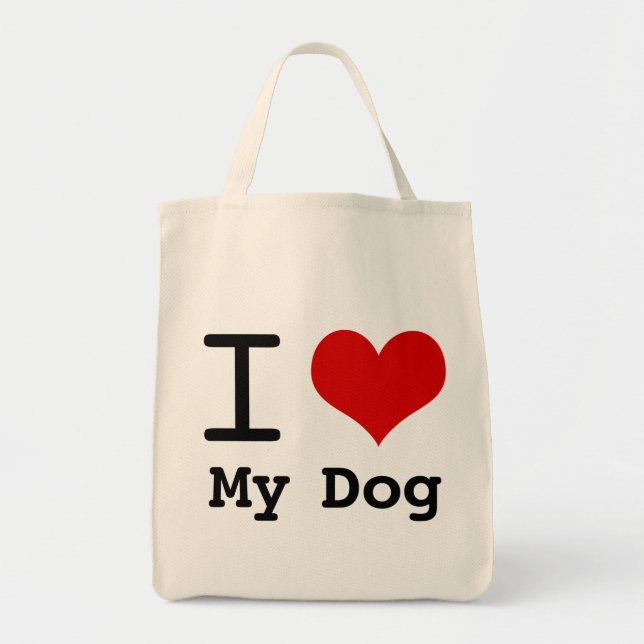 Bolso De Tela Yo corazón mi perro (Frente)