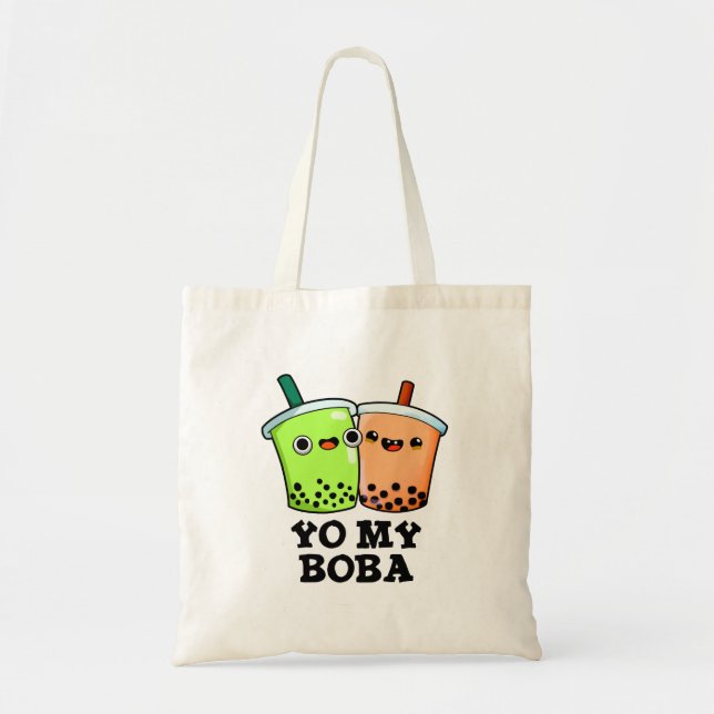 Bolso De Tela Yo mi Boba Funny Boba Tea Pun (Frente)