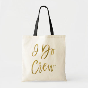 Bolso De Tela Yo Sí Crew Faux Relieve metalizado dorado Wedding