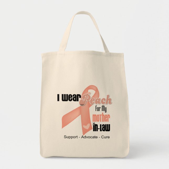 Bolso De Tela Yo Uso Peach Para Mi Suegra - Cáncer Uterino (Frente)