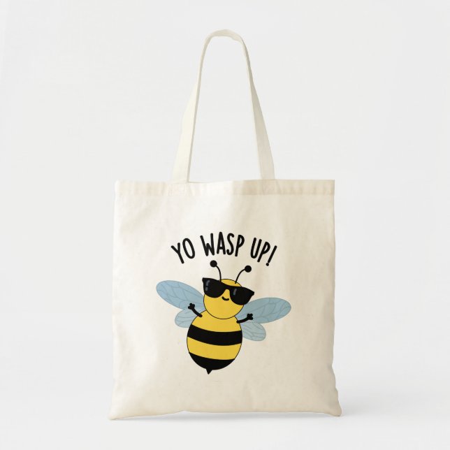 Bolso De Tela Yo Wasp Up Funny Bug Pun (Frente)