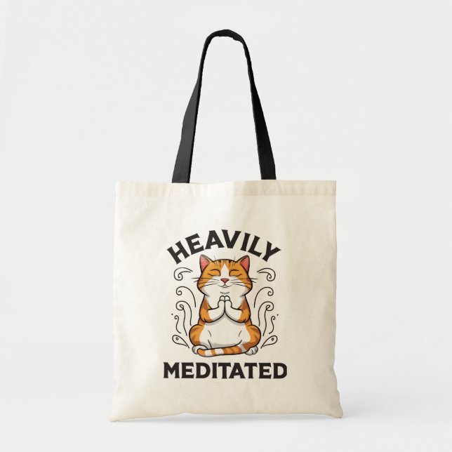 Bolso De Tela Yoga divertida altamente meditado (Frente)