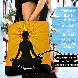 Bolso De Tela Yoga en vigas de sol Naranja - Añadir nombre o tu 