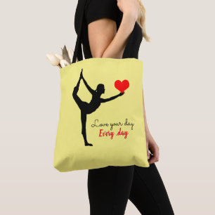 Bolso De Tela Yoga Heart & Love your day, Every day / Yogini