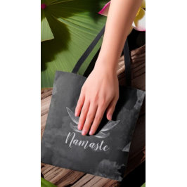 Bolso De Tela YOGA Meditación Reiki Instructor Black White Lotus