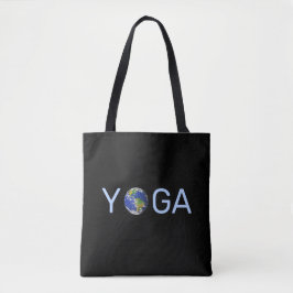 Bolso De Tela Yoga moderno y trendy tierra sobre negro