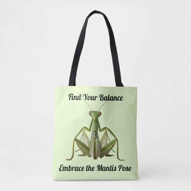 Bolso De Tela Yoga personalizado de Green Praying Mantis (Anverso)