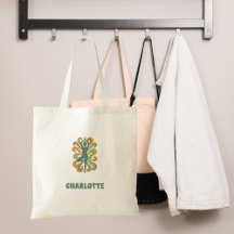 Yoga pose swirls green orange name retro