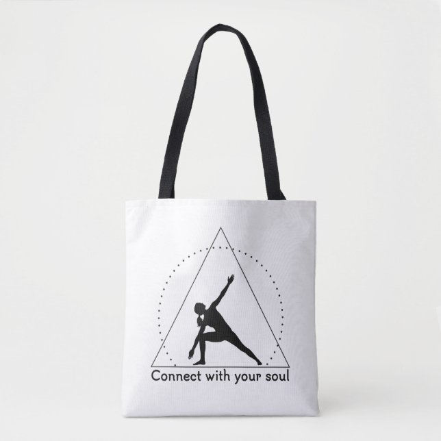 Bolso De Tela Yoga Triangle Pose Emblem (Anverso)