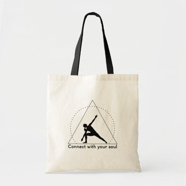 Bolso De Tela Yoga Triangle Pose Emblem (Frente)