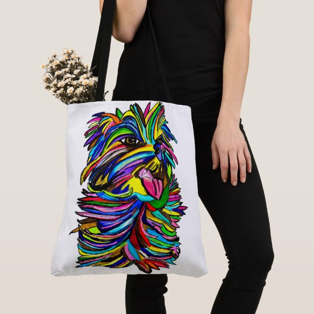 Bolso De Tela Yorkie Love Tote Bag (Detalle)