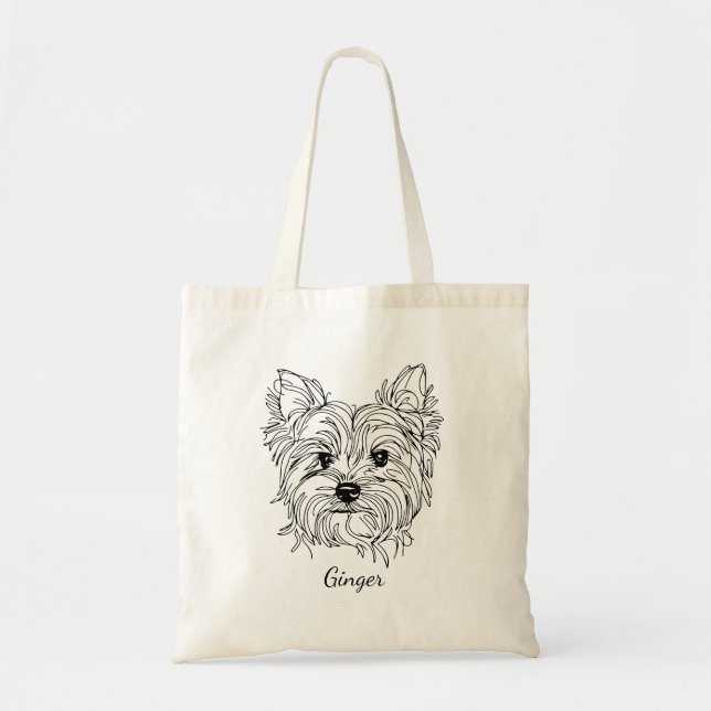Bolso De Tela Yorkie Personalizable Tote Bag | Yorkshire Terrier (Frente)
