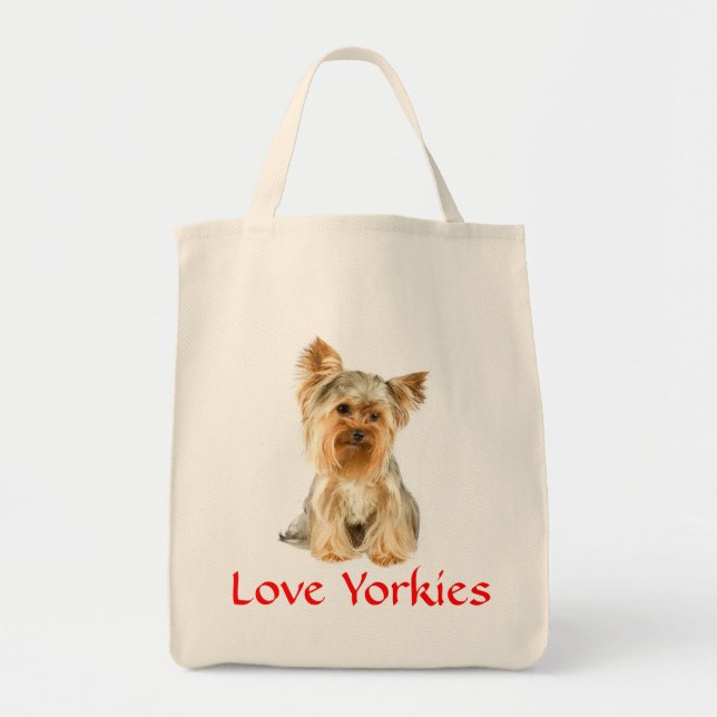 Bolso De Tela Yorkie Puppy Dog Gift Cute Yorkshire Terrier (Frente)