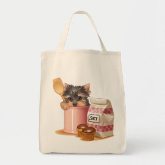 Bolso De Tela Yorkie y magdalenas del chocolate