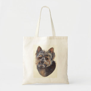 Bolso De Tela Yorkshire Terrier pintado en Acuarela