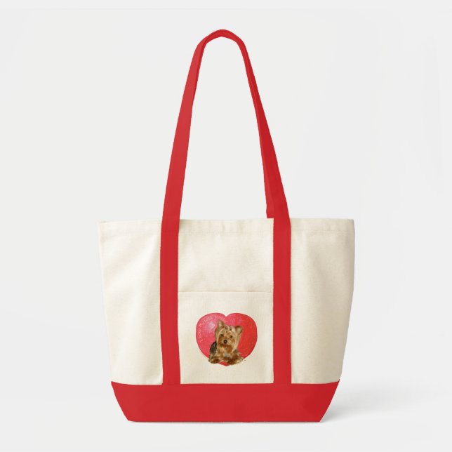 Bolso De Tela Yorkshire Terrier Valentine's Day (Frente)