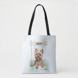 Bolso De Tela Yorkshire Terrier Watercolor Personalized Dog