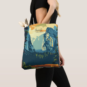 Bolso De Tela Yosemite California Ilustracion de Arte Vintage de