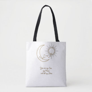 Bolso De Tela You are my Sun Moon and Stars Tote Bag - Elegant