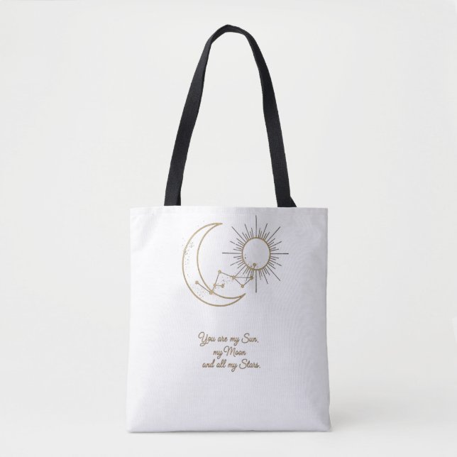 Bolso De Tela You are my Sun Moon and Stars Tote Bag - Elegant (Anverso)