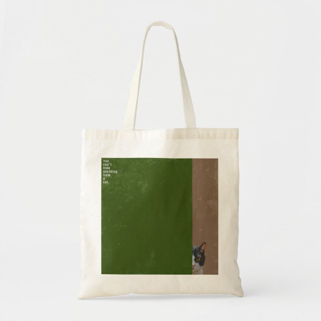 Bolso De Tela ”You can't hide anything from a cat”　tote bag (Frente)