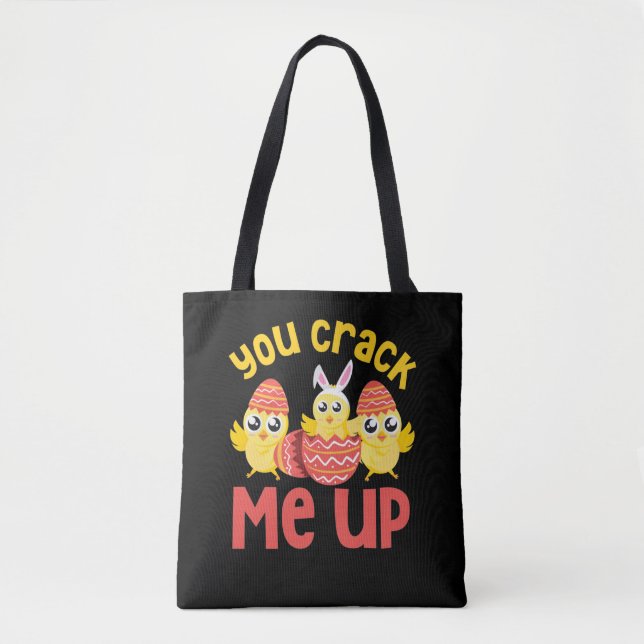 Bolso De Tela You Crack Me Up Easter Chicks (Anverso)