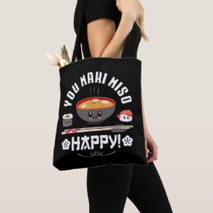 Bolso De Tela You Maki Miso Happy - Los fideos japoneses se burl