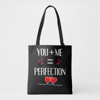 Bolso De Tela You + Me = Perfección - Diseño de Pareja Cuta