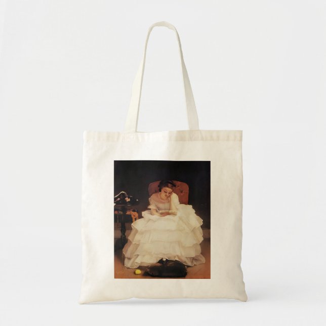 Bolso De Tela Young Woman Reading Painting (Frente)