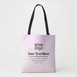 Bolso De Tela Your Logo & Text | Pink & Peach Ombre
