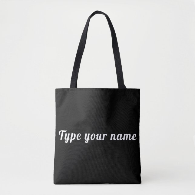 Bolso De Tela Your Name on Black Tote Bag (Anverso)