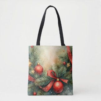 Bolso De Tela Yuletide Charm Watercolor Tote Bag
