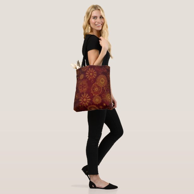 Bolso De Tela Yuletide Opulence: Hilos de oro de Navidades (Puesto)