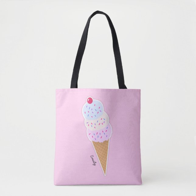 Bolso De Tela Yummy Icecream Cone Tote Bag Personalizado (Anverso)