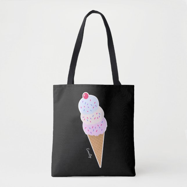 Bolso De Tela Yummy Icecream Cone Tote Bag Personalizado (Anverso)