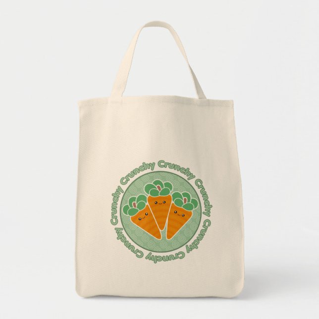 Bolso De Tela Zanahorias crujientes Kawaii (Frente)