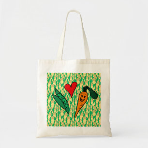 Bolso De Tela Zanahorias del amor de los guisantes, diseño verd