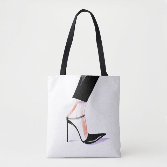 Bolso De Tela Zapatillas de tacón alto para mujeres, ilustracion (Anverso)