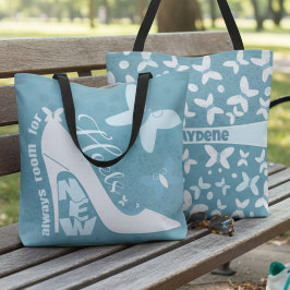 Bolso De Tela Zapato Azul Pizarra Y Mariposa