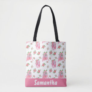 Bolso De Tela Zapatos de Ballet Bailarina Personalizados Rosa