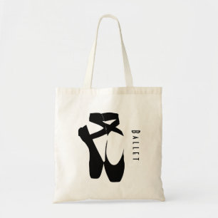 Bolso De Tela Zapatos de ballet negro en punta