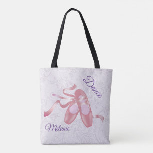 Bolso De Tela Zapatos de ballet rosados personalizados