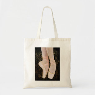 Bolso De Tela Zapatos de los dedos del ballet - Oro rosado negro